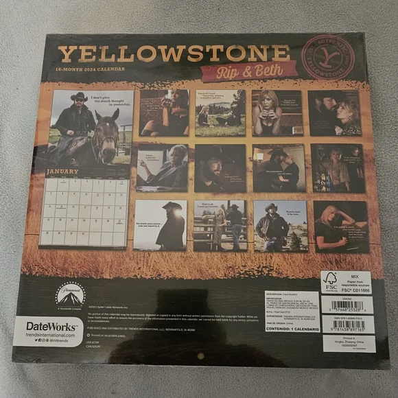 Yellowstone 2024 Calendar - Picture 2 of 4